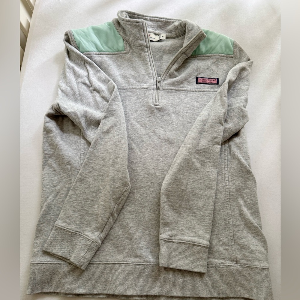 Vineyard Vines - Light Gray and Teal Women’s Shep Shirt